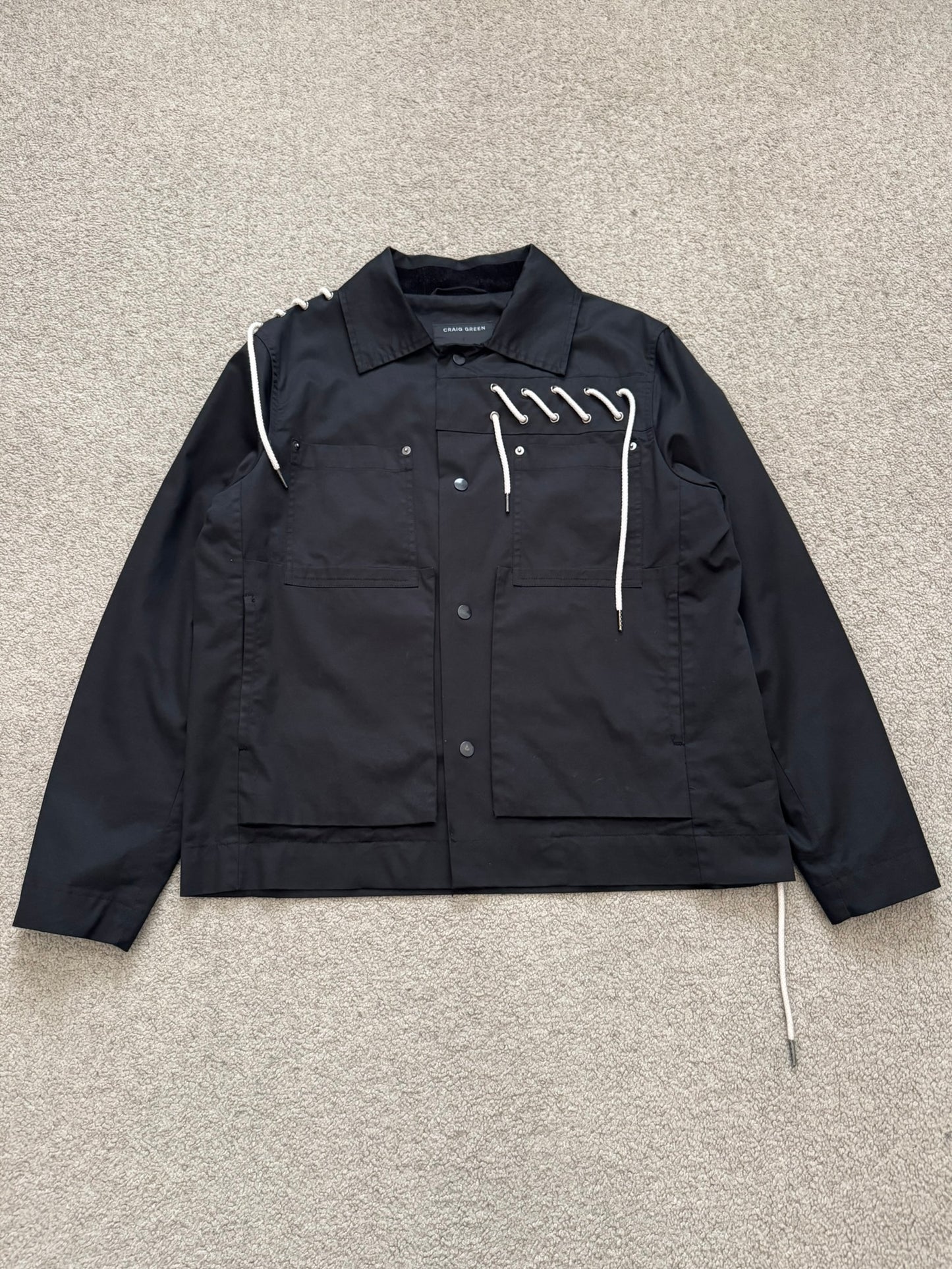 Craig Green White Laced Black Worker Jacket