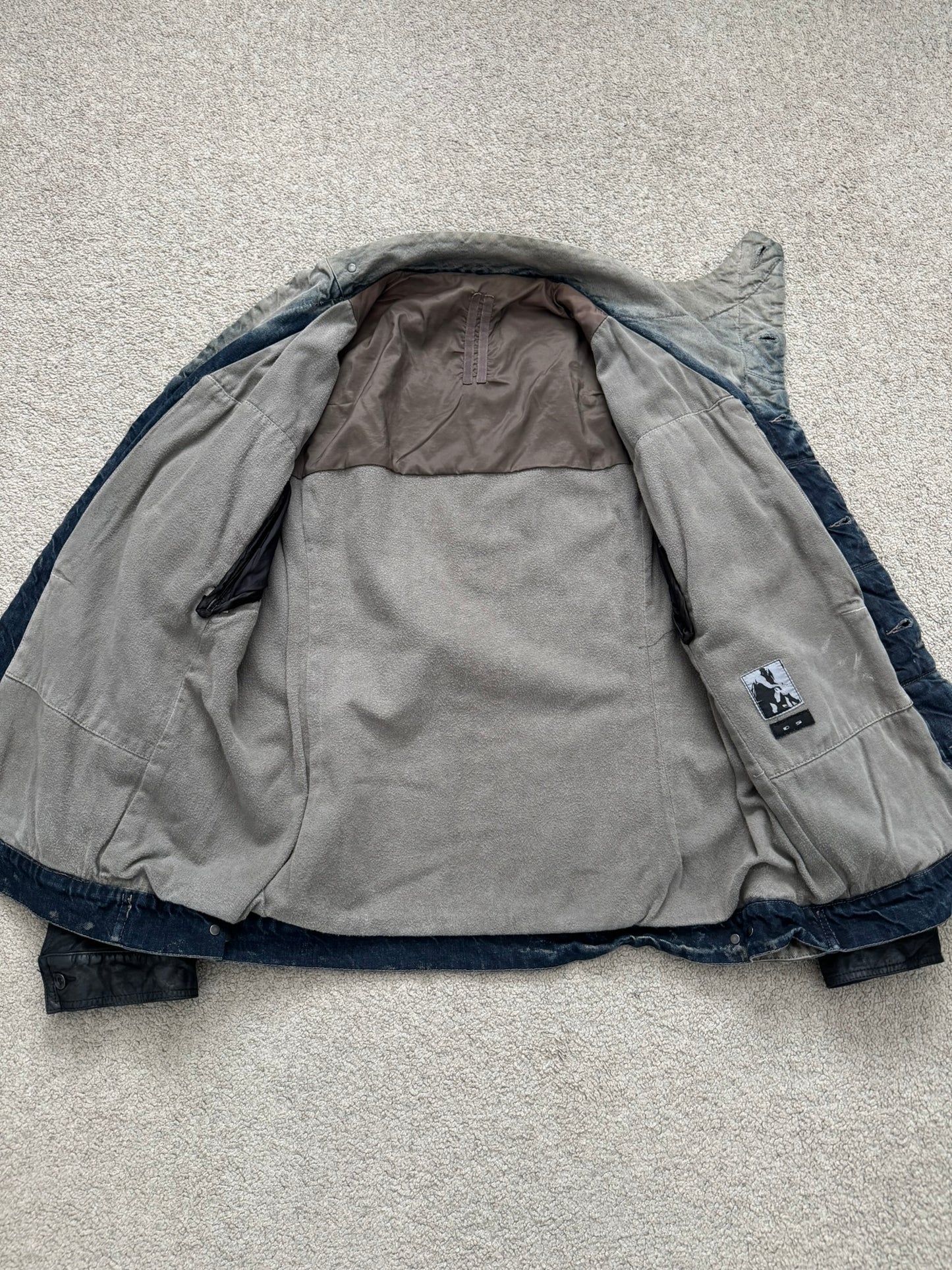 FW13 Rick Owens DRKSHDW Mineral Dust Slave Denim Jacket