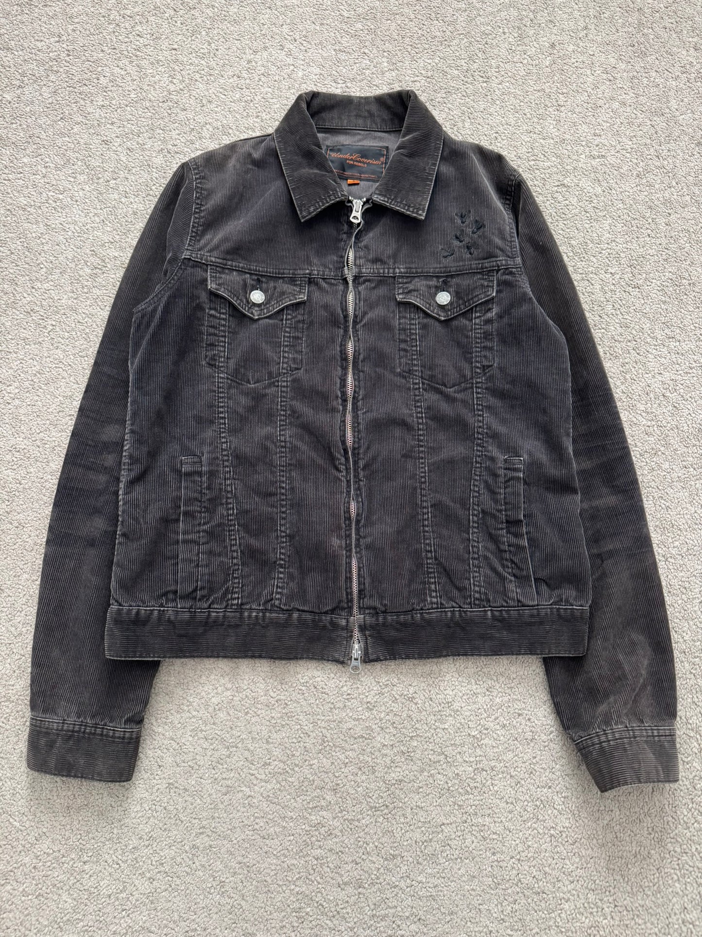 AW06 Undercover "Guru Guru" Bug Corduroy Trucker Jacket