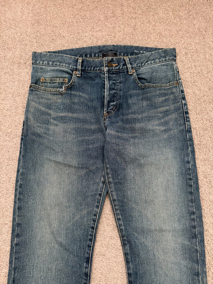 FW16 Saint Laurent by Hedi Slimane Blue Washed D01 Denim Jeans