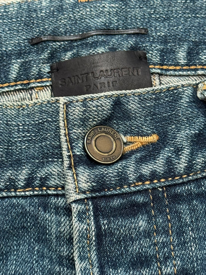 FW16 Saint Laurent by Hedi Slimane Blue Washed D01 Denim Jeans