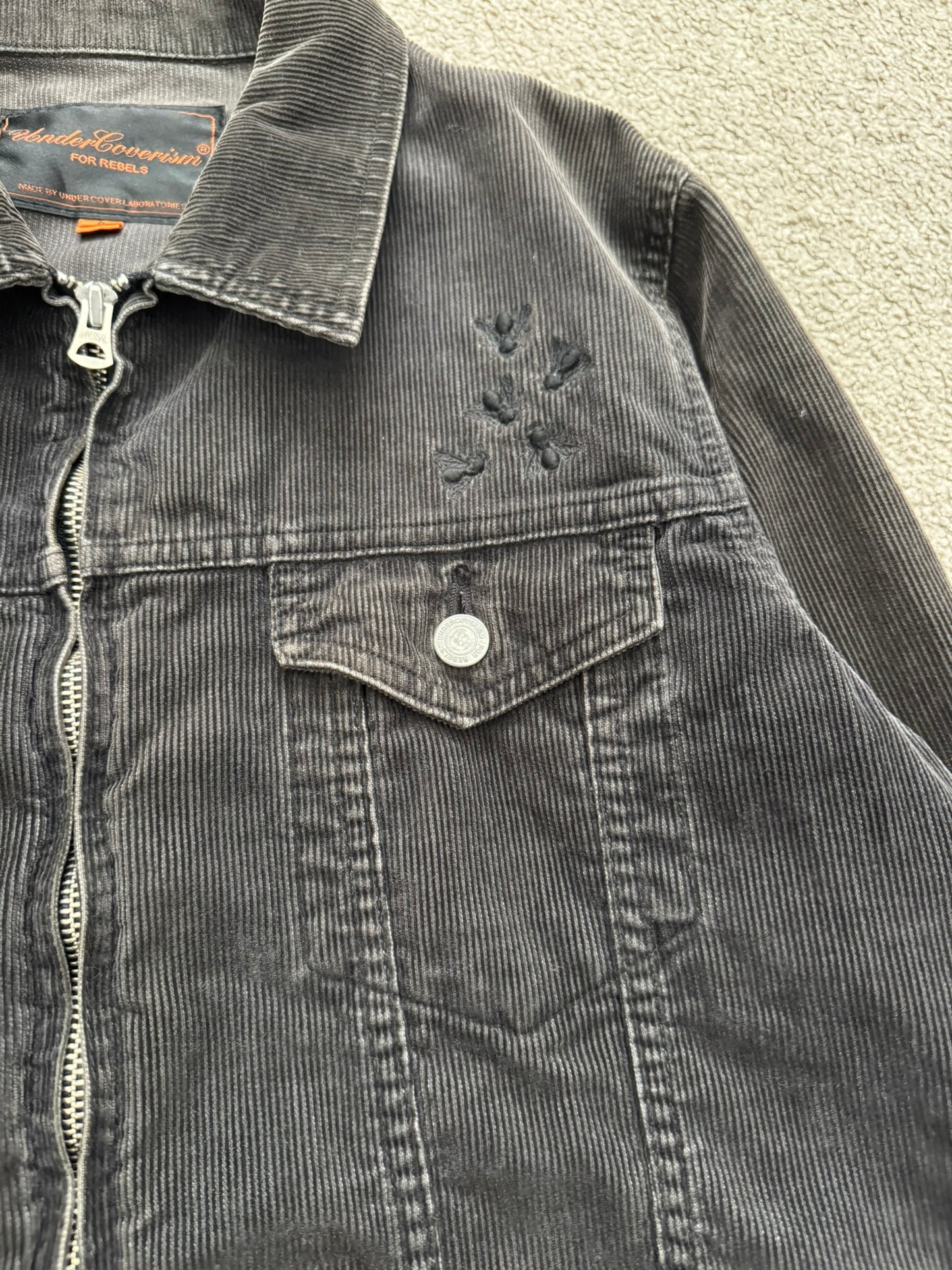 AW06 Undercover "Guru Guru" Bug Corduroy Trucker Jacket