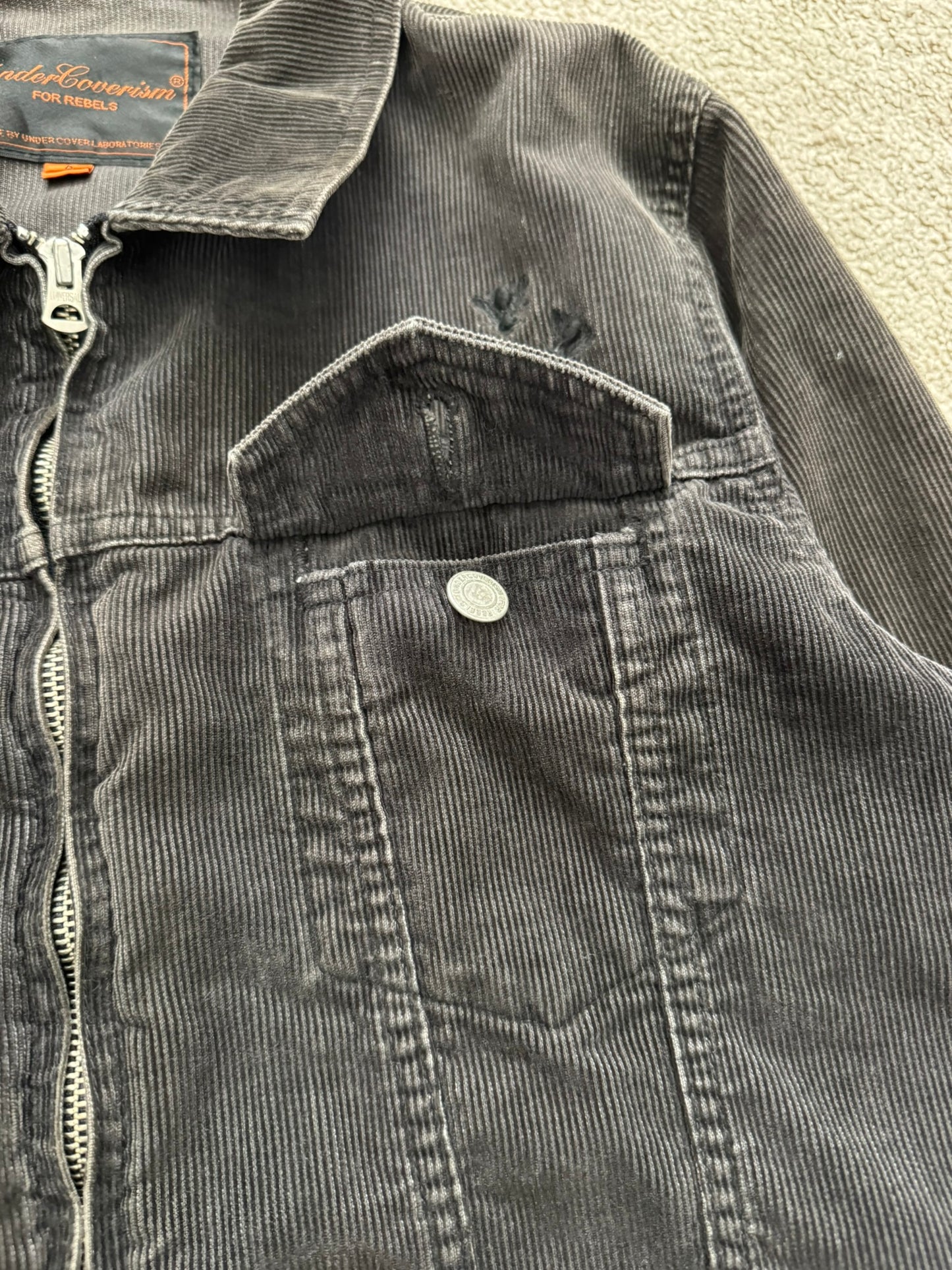 AW06 Undercover "Guru Guru" Bug Corduroy Trucker Jacket