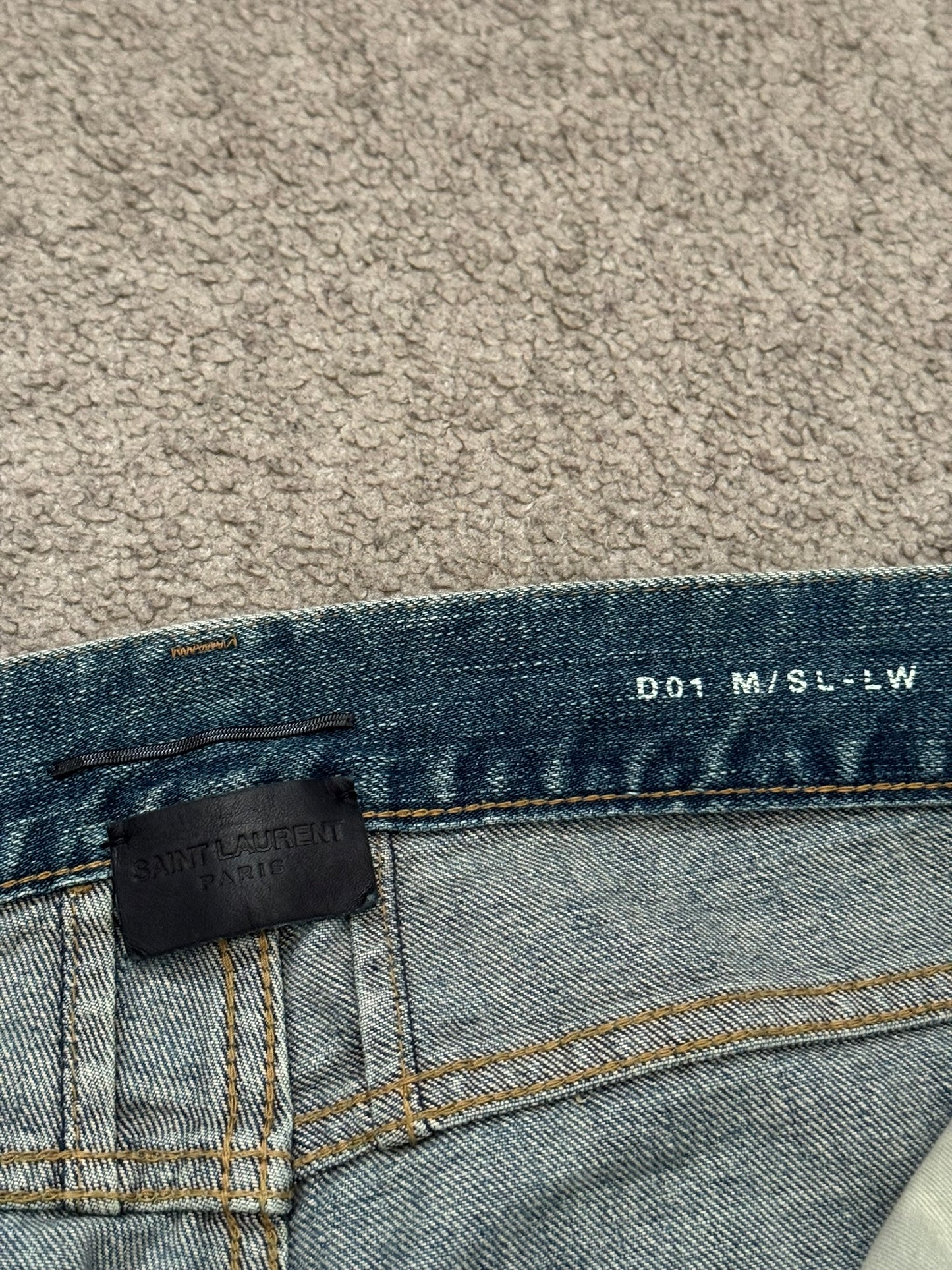 FW16 Saint Laurent by Hedi Slimane Blue Washed D01 Denim Jeans