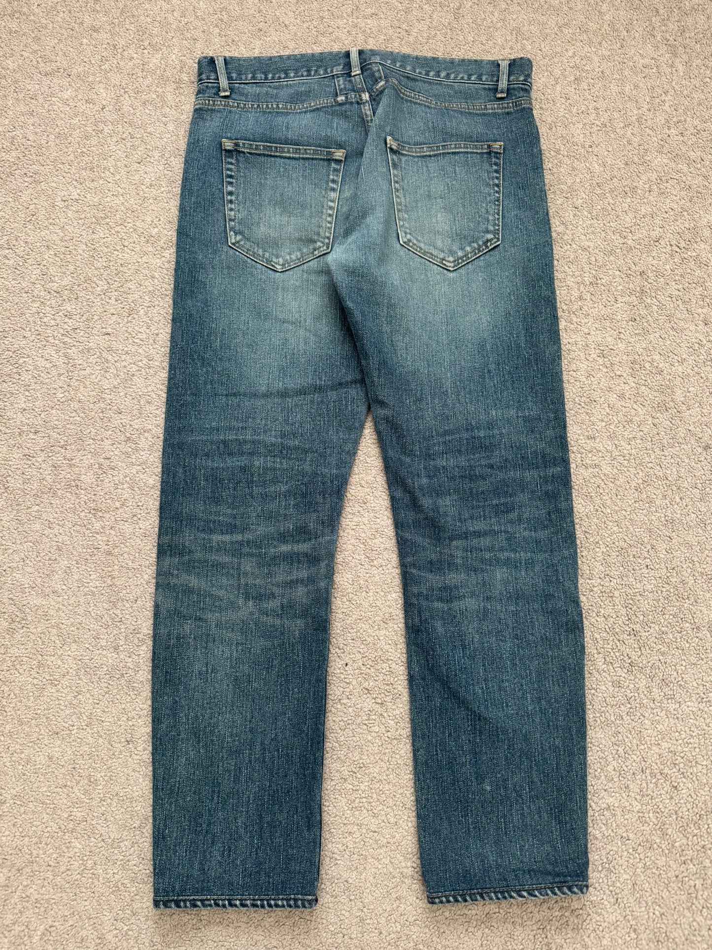 FW16 Saint Laurent by Hedi Slimane Blue Washed D01 Denim Jeans