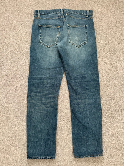 FW16 Saint Laurent by Hedi Slimane Blue Washed D01 Denim Jeans