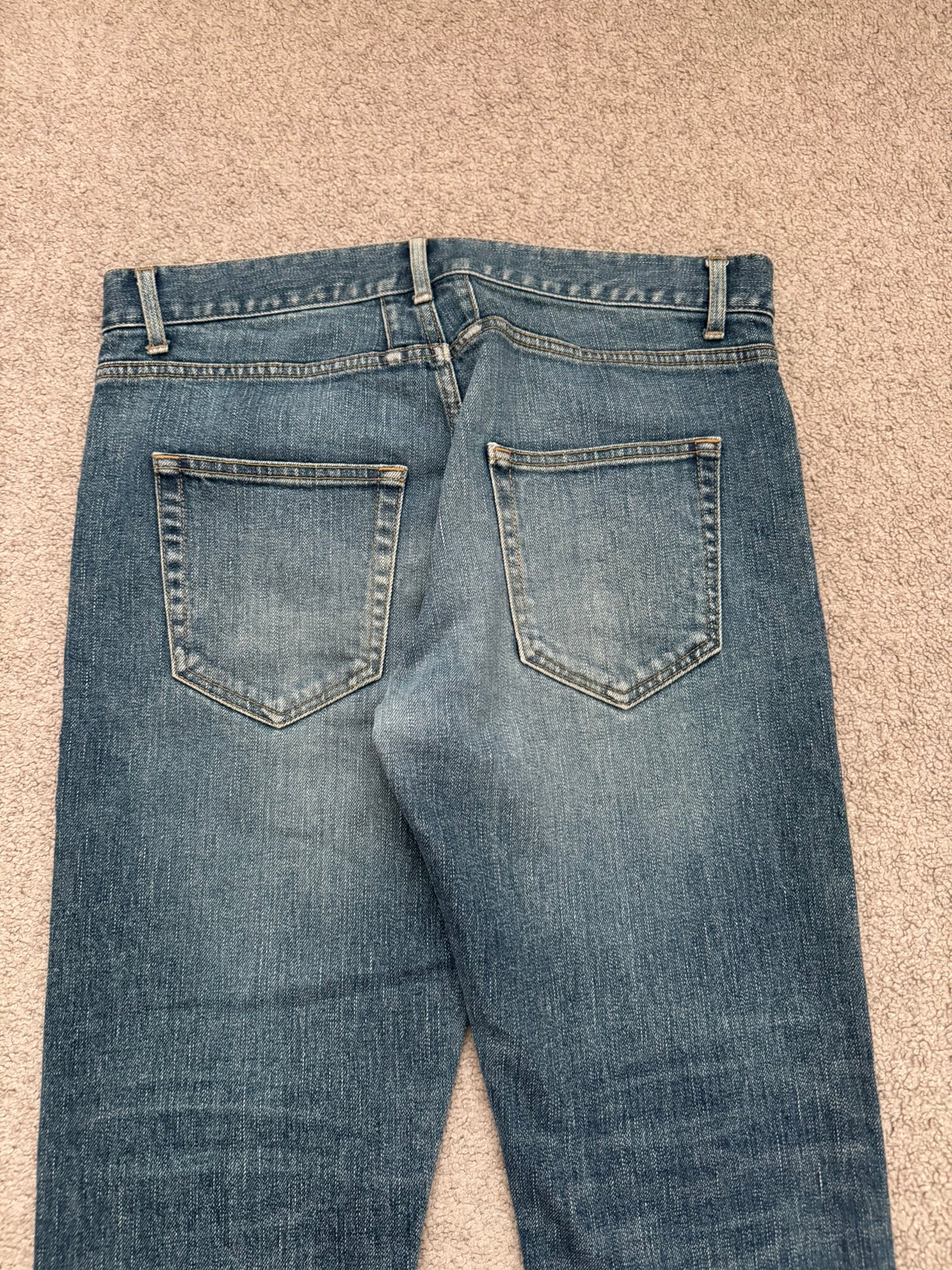FW16 Saint Laurent by Hedi Slimane Blue Washed D01 Denim Jeans