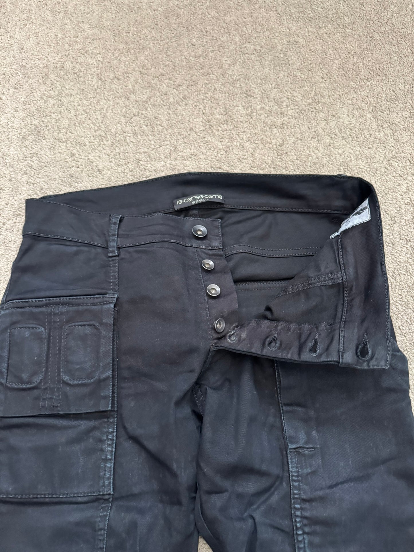 FW14 Rick Owens DRKSHDW Black Memphis Cut Biker Denim Jeans