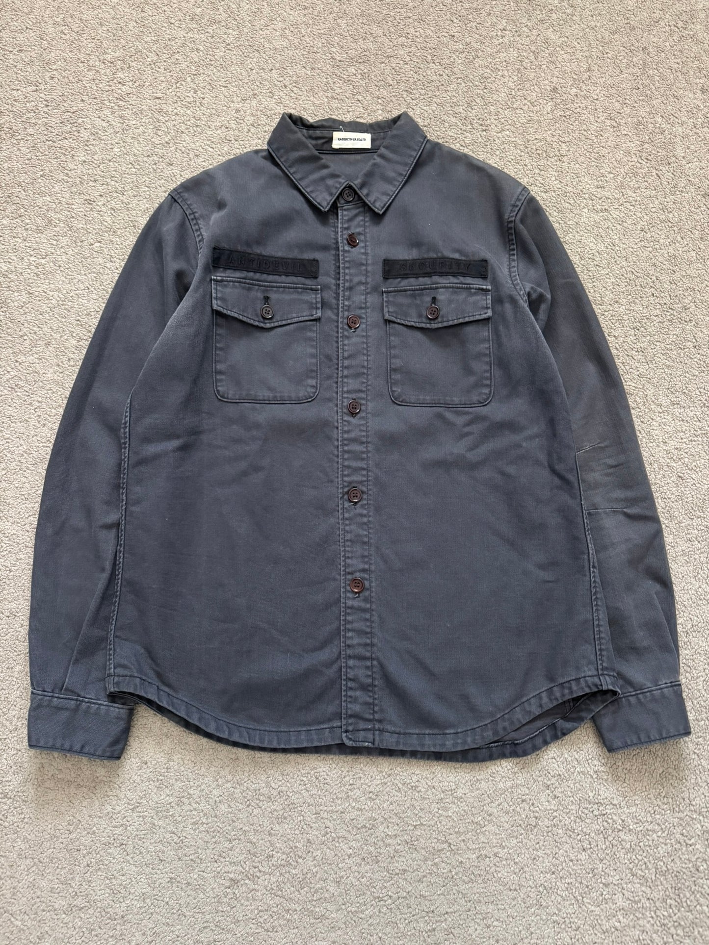 AW11 Undercover "Antidevil Security" Skull Hybrid Army Shirt