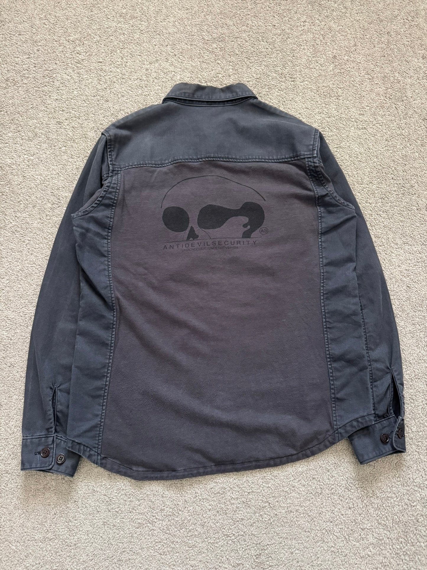 AW11 Undercover "Antidevil Security" Skull Hybrid Army Shirt