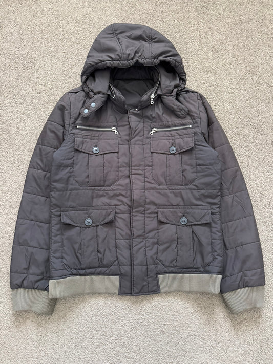 AW07 Undercover "Knit" Military Cargo Zipper Puffer Jacket