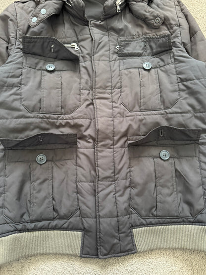 AW07 Undercover "Knit" Military Cargo Zipper Puffer Jacket