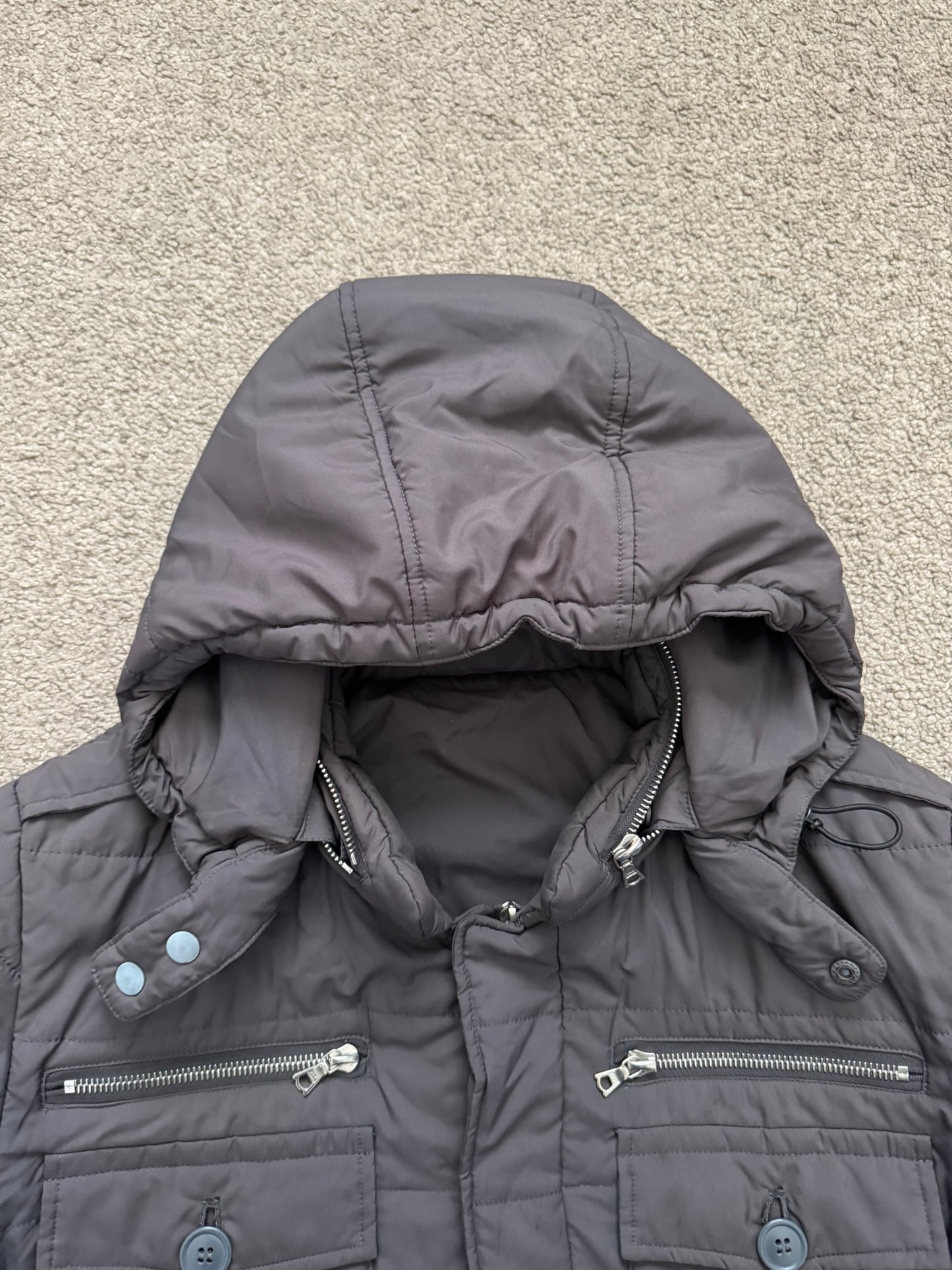 AW07 Undercover "Knit" Military Cargo Zipper Puffer Jacket