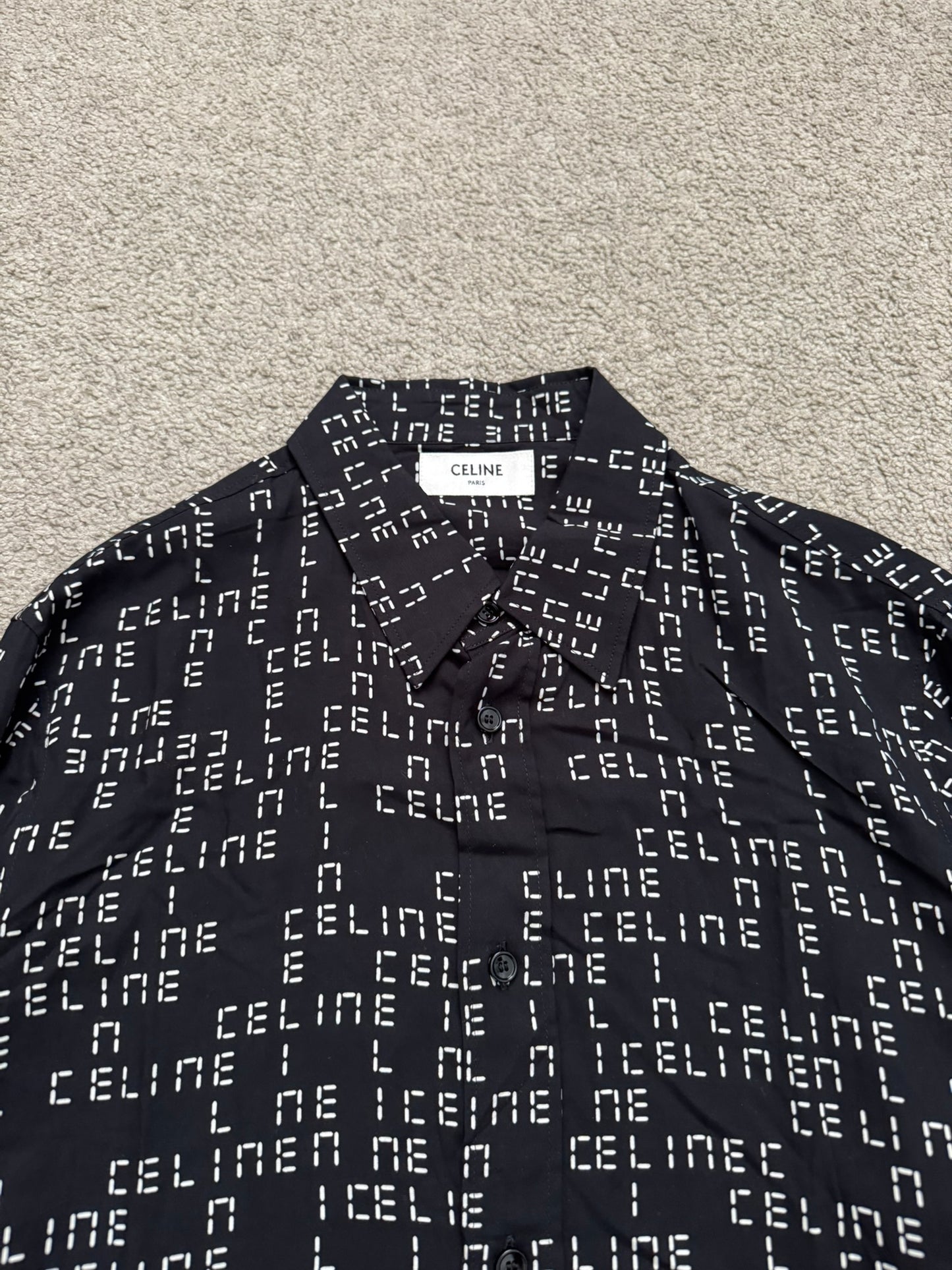 FW22 Celine by Hedi Slimane Analog Logo Monogram Button Up Shirt