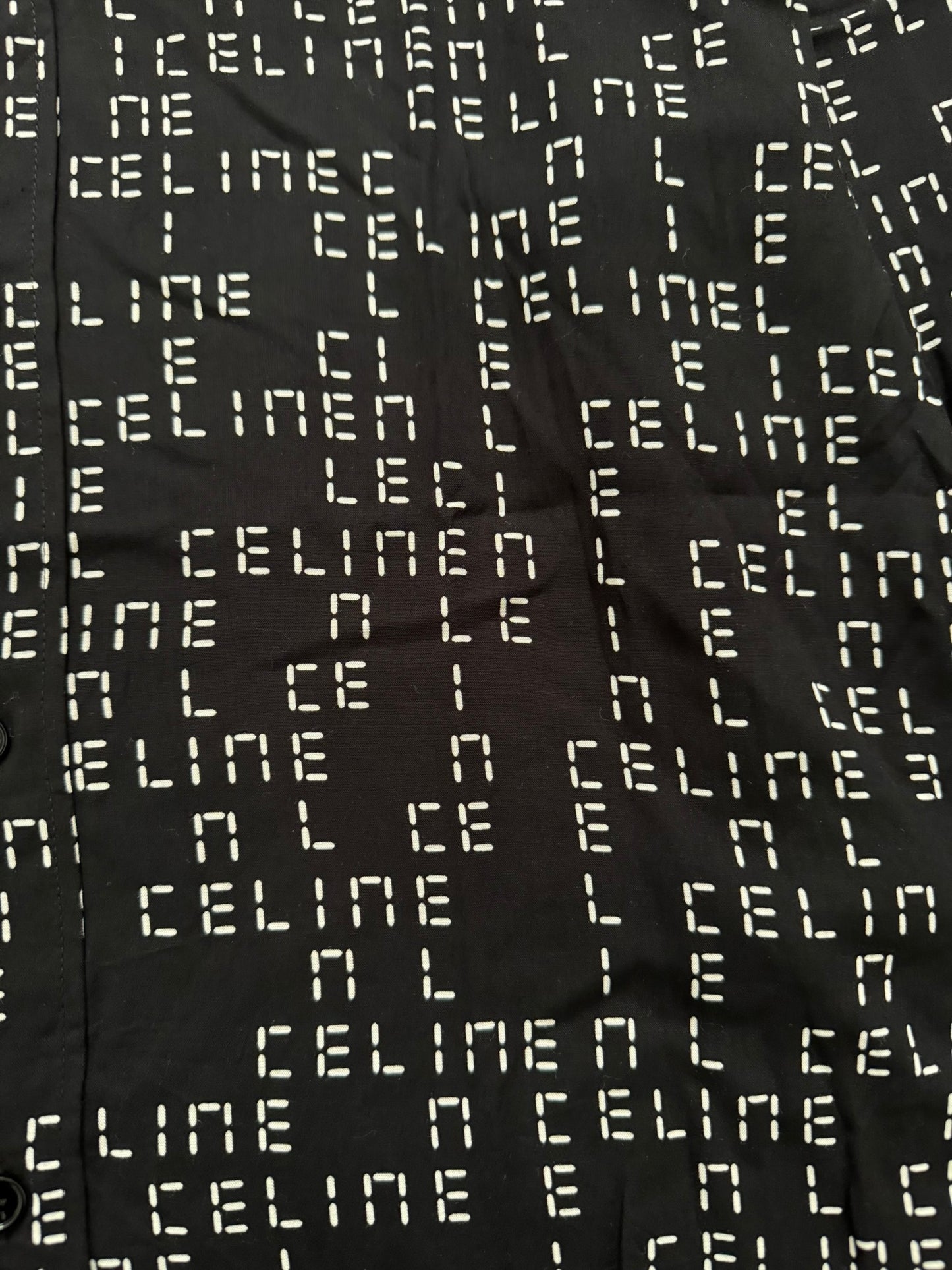 FW22 Celine by Hedi Slimane Analog Logo Monogram Button Up Shirt