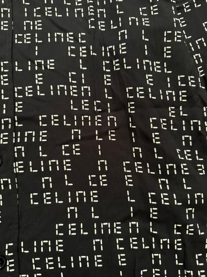 FW22 Celine by Hedi Slimane Analog Logo Monogram Button Up Shirt