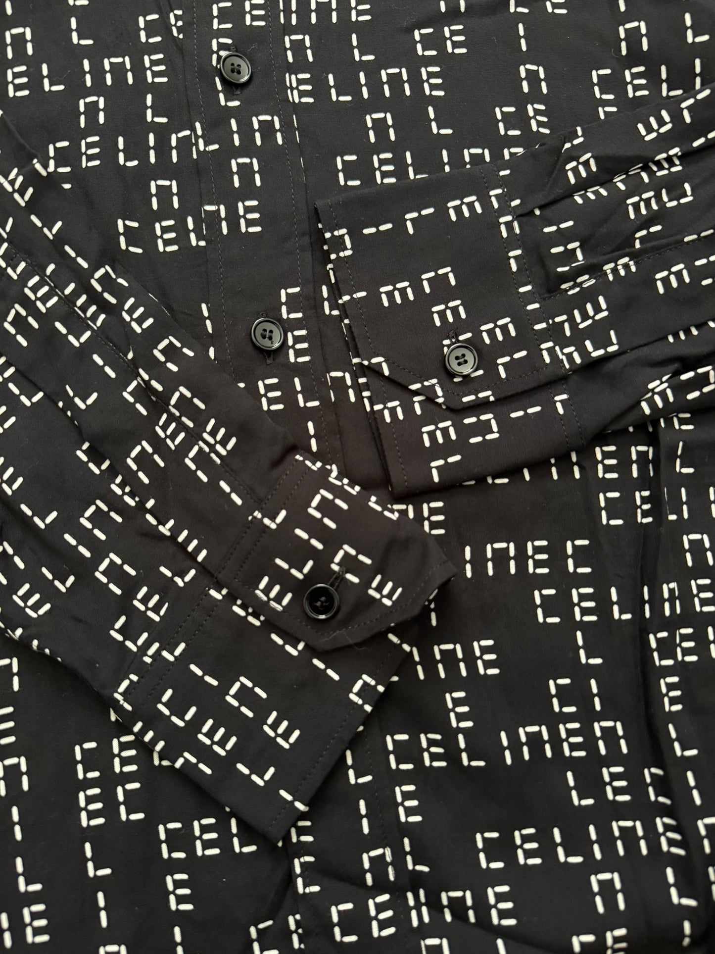 FW22 Celine by Hedi Slimane Analog Logo Monogram Button Up Shirt