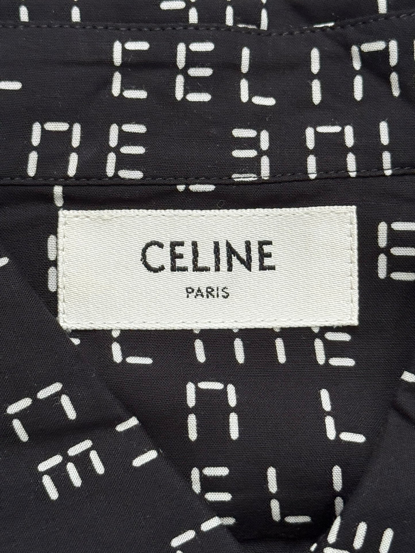 FW22 Celine by Hedi Slimane Analog Logo Monogram Button Up Shirt