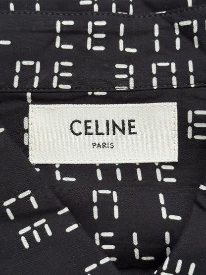 FW22 Celine by Hedi Slimane Analog Logo Monogram Button Up Shirt