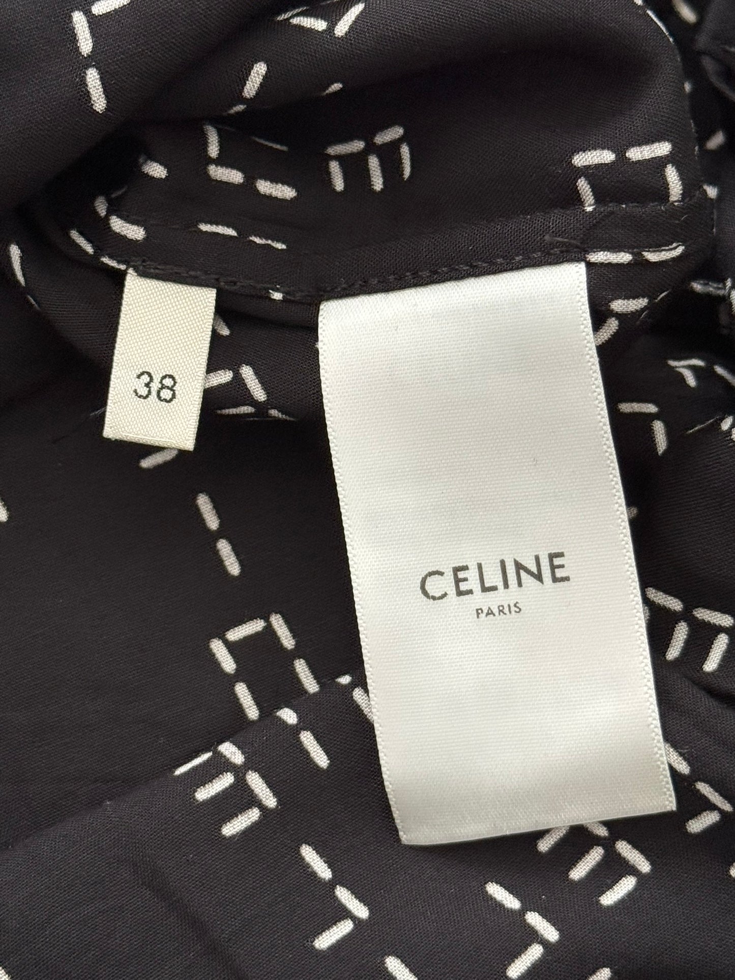 FW22 Celine by Hedi Slimane Analog Logo Monogram Button Up Shirt