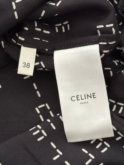 FW22 Celine by Hedi Slimane Analog Logo Monogram Button Up Shirt