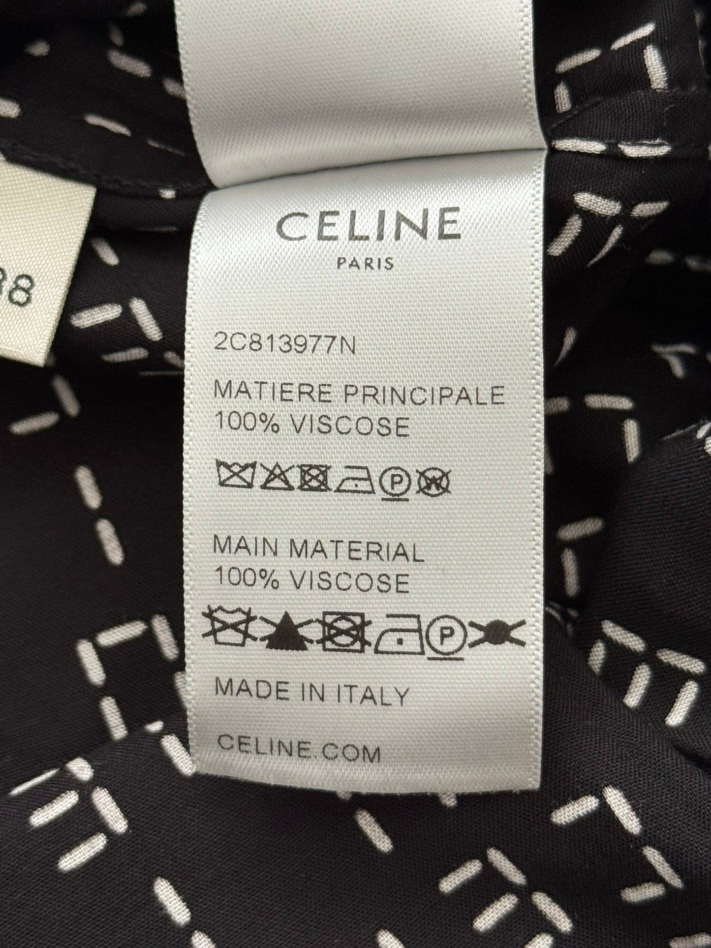 FW22 Celine by Hedi Slimane Analog Logo Monogram Button Up Shirt