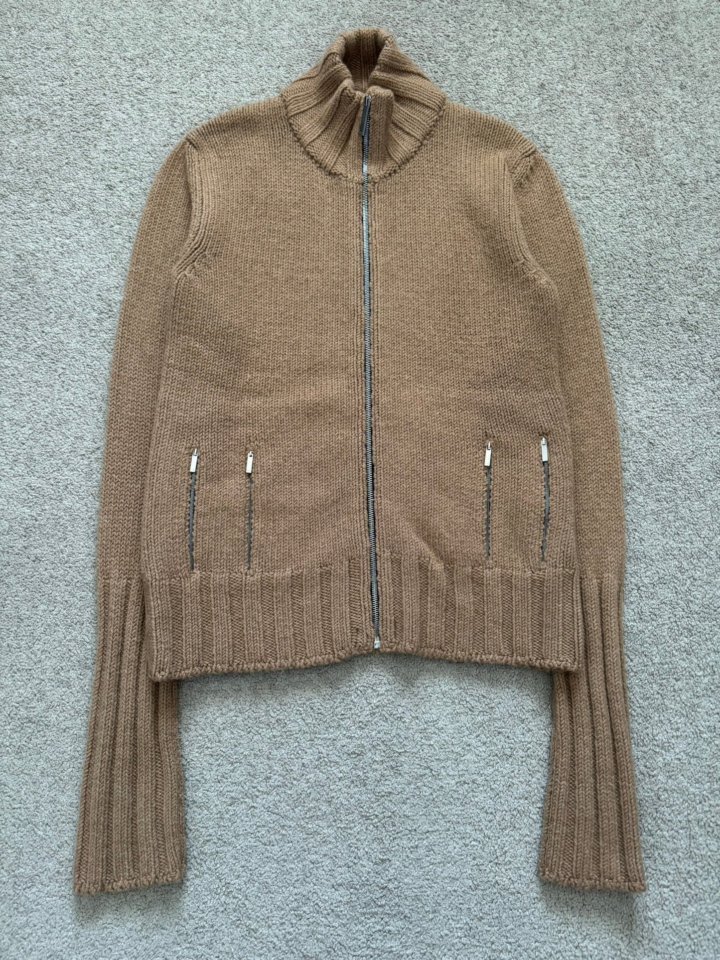 AW02 Dior Homme by Hedi Slimane "Reflexion" Zip Drivers Knit