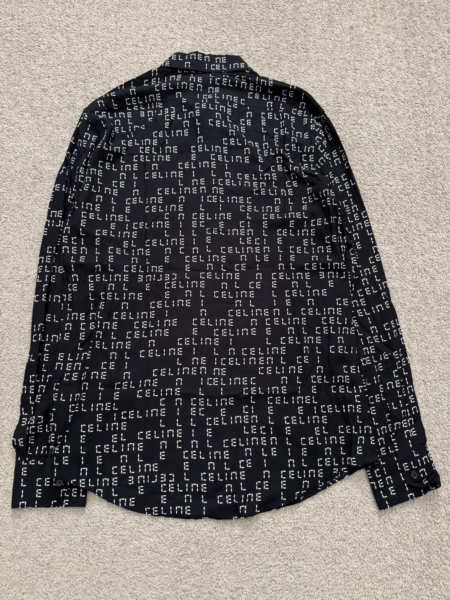 FW22 Celine by Hedi Slimane Analog Logo Monogram Button Up Shirt