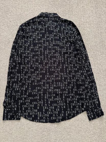FW22 Celine by Hedi Slimane Analog Logo Monogram Button Up Shirt