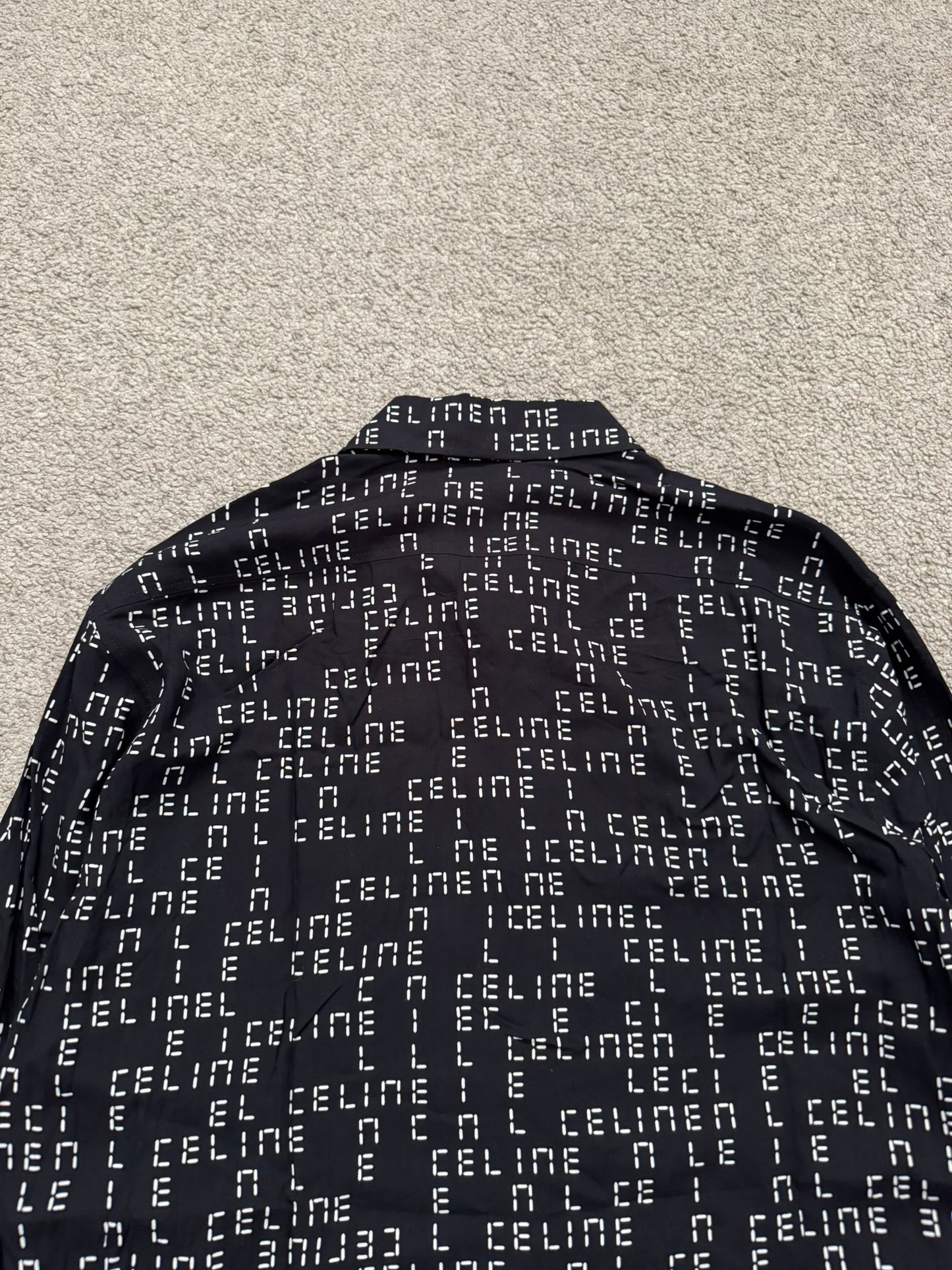 FW22 Celine by Hedi Slimane Analog Logo Monogram Button Up Shirt
