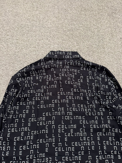 FW22 Celine by Hedi Slimane Analog Logo Monogram Button Up Shirt