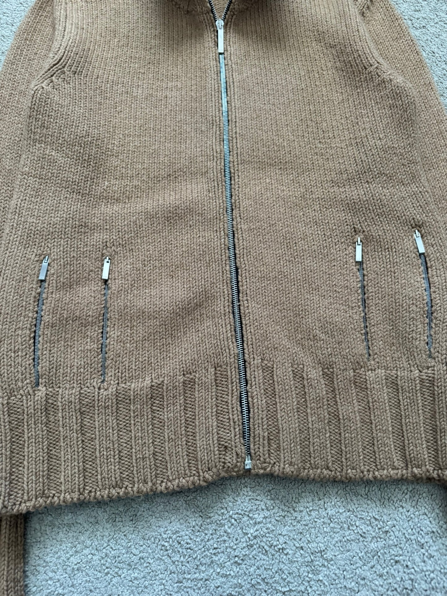 AW02 Dior Homme by Hedi Slimane "Reflexion" Zip Drivers Knit