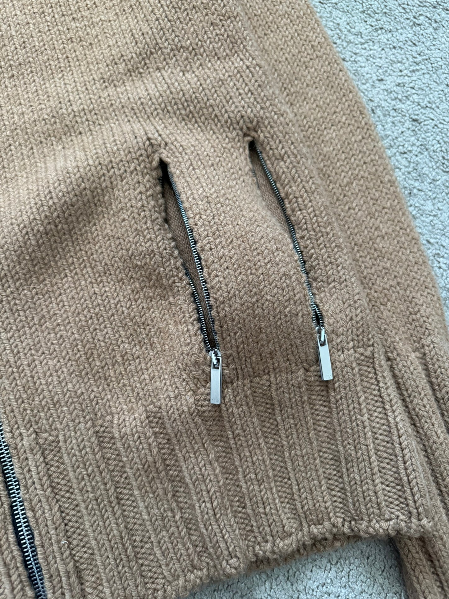 AW02 Dior Homme by Hedi Slimane "Reflexion" Zip Drivers Knit