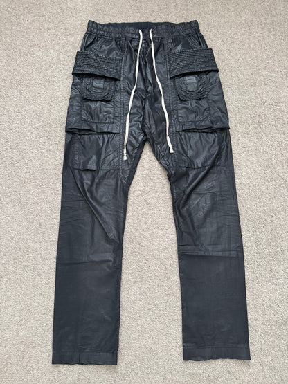 SS13 Rick Owens DRKSHDW Black Waxed Creatch Cargo Pants
