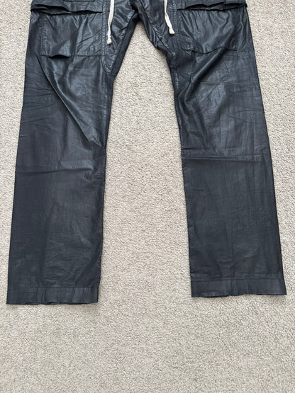 SS13 Rick Owens DRKSHDW Black Waxed Creatch Cargo Pants