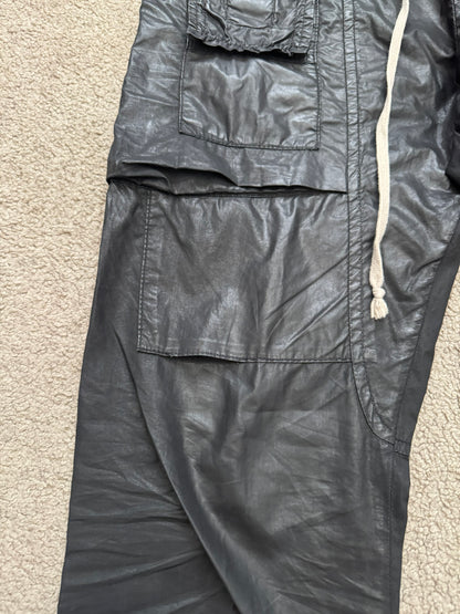 SS13 Rick Owens DRKSHDW Black Waxed Creatch Cargo Pants