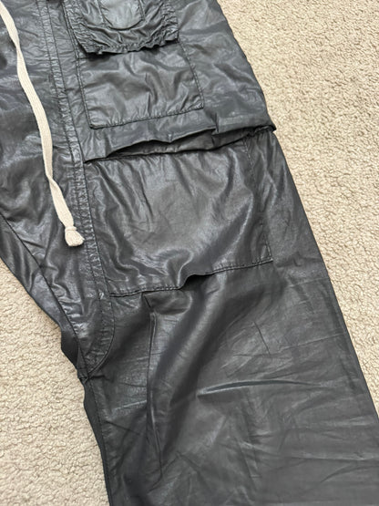 SS13 Rick Owens DRKSHDW Black Waxed Creatch Cargo Pants