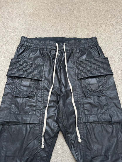 SS13 Rick Owens DRKSHDW Black Waxed Creatch Cargo Pants
