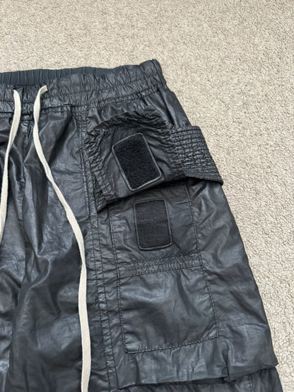 SS13 Rick Owens DRKSHDW Black Waxed Creatch Cargo Pants