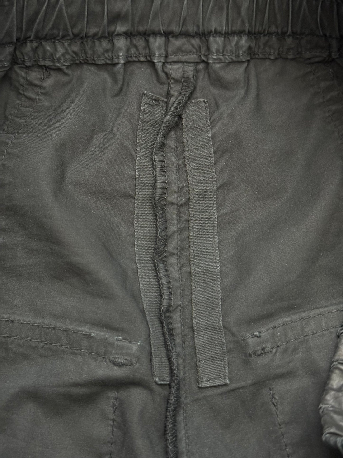 SS13 Rick Owens DRKSHDW Black Waxed Creatch Cargo Pants
