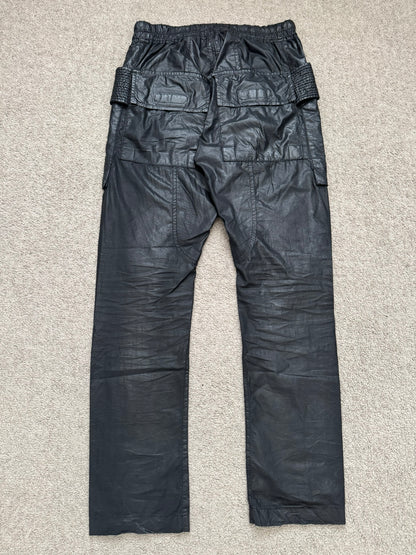 SS13 Rick Owens DRKSHDW Black Waxed Creatch Cargo Pants