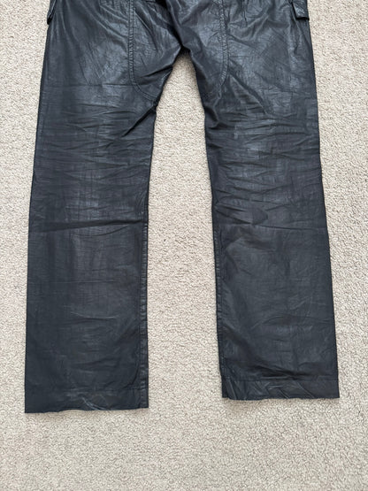 SS13 Rick Owens DRKSHDW Black Waxed Creatch Cargo Pants