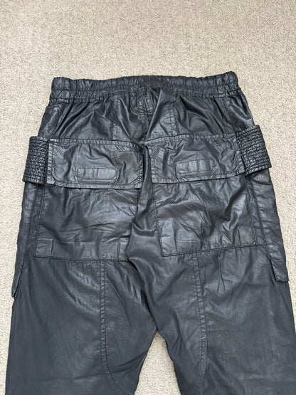 SS13 Rick Owens DRKSHDW Black Waxed Creatch Cargo Pants