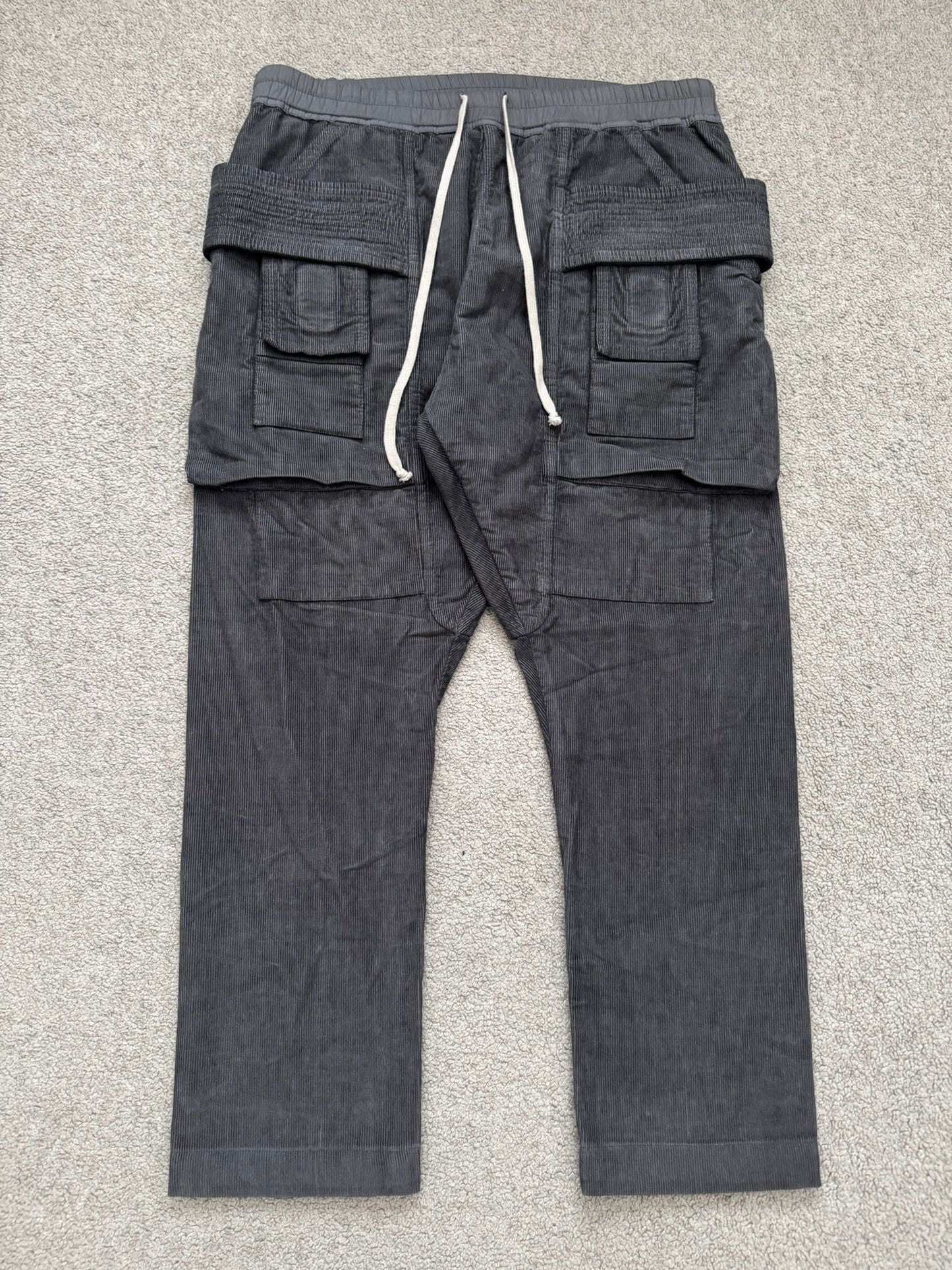 FW15 Rick Owens DRKSHDW Brown Corduroy Creatch Cargo Pants