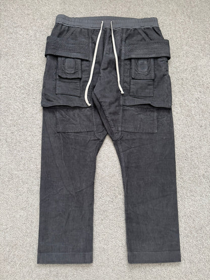 FW15 Rick Owens DRKSHDW Brown Corduroy Creatch Cargo Pants