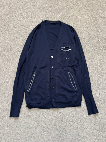 SS10 Undercover "Less But Better" Navy Wool Cardigan