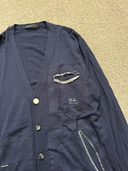 SS10 Undercover "Less But Better" Navy Wool Cardigan