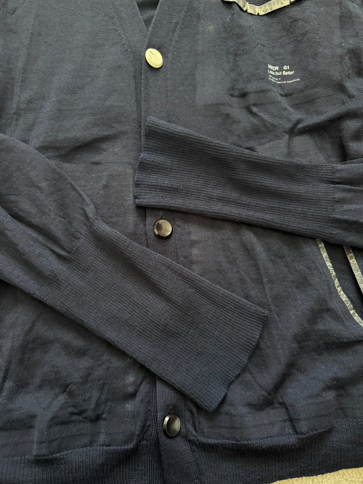 SS10 Undercover "Less But Better" Navy Wool Cardigan
