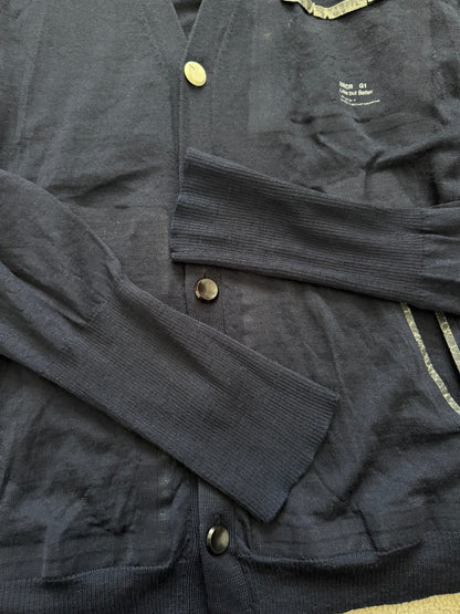 SS10 Undercover "Less But Better" Navy Wool Cardigan