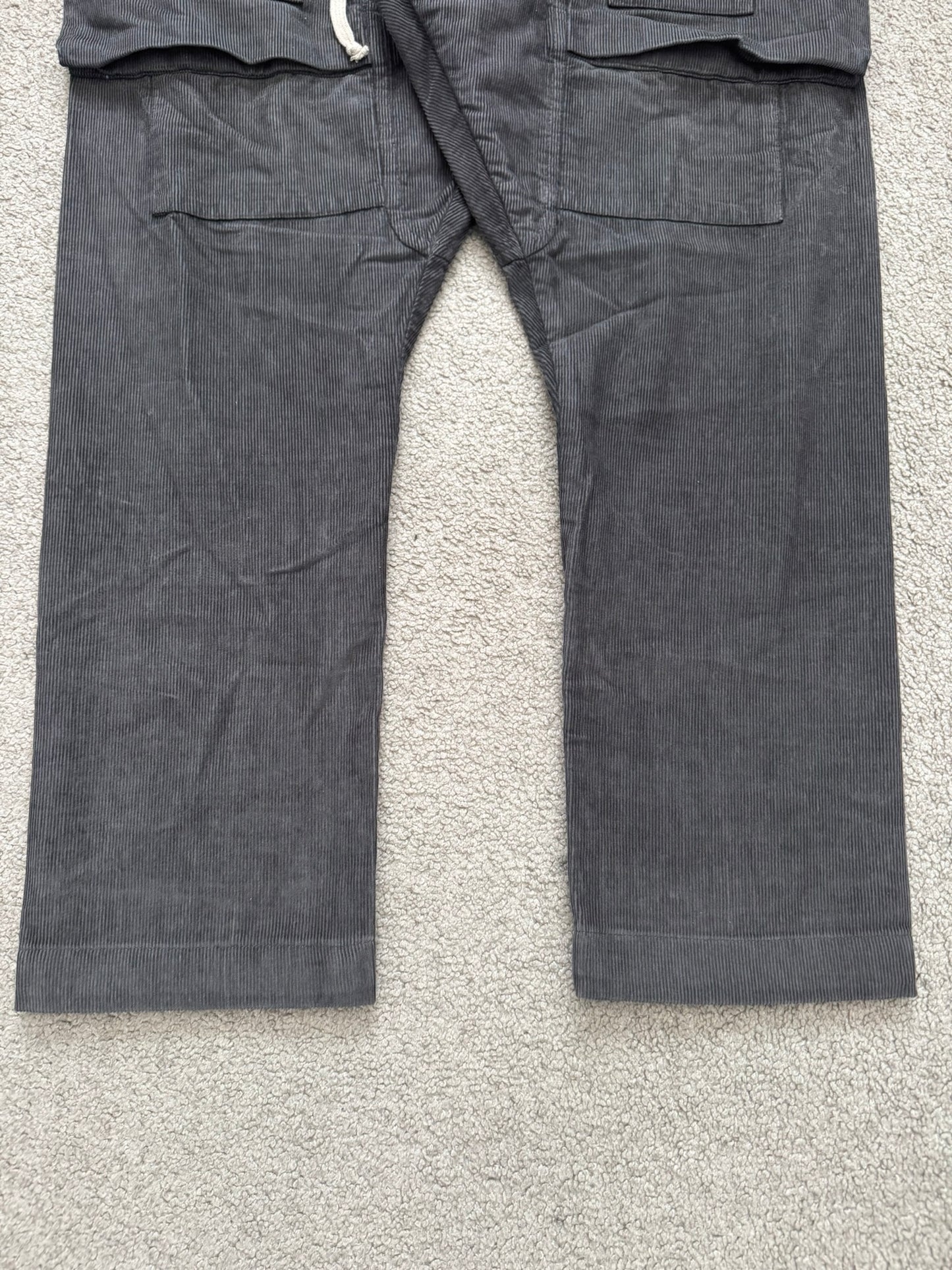 FW15 Rick Owens DRKSHDW Brown Corduroy Creatch Cargo Pants
